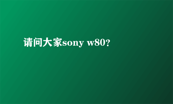 请问大家sony w80？