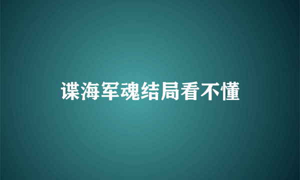 谍海军魂结局看不懂