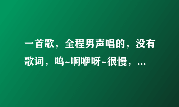 一首歌，全程男声唱的，没有歌词，呜~啊咿呀~很慢，很空旷的感觉，应该是一首轻音乐，调调有点像o saya