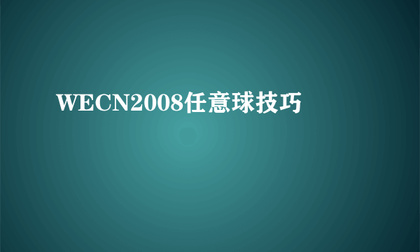 WECN2008任意球技巧