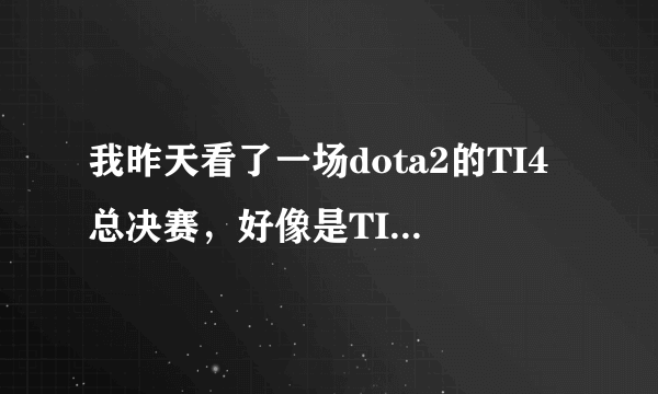 我昨天看了一场dota2的TI4总决赛，好像是TI4，决赛的两支队伍分别是纳薇（NV），还有一支队