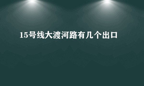 15号线大渡河路有几个出口