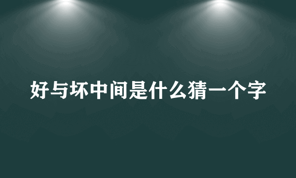 好与坏中间是什么猜一个字