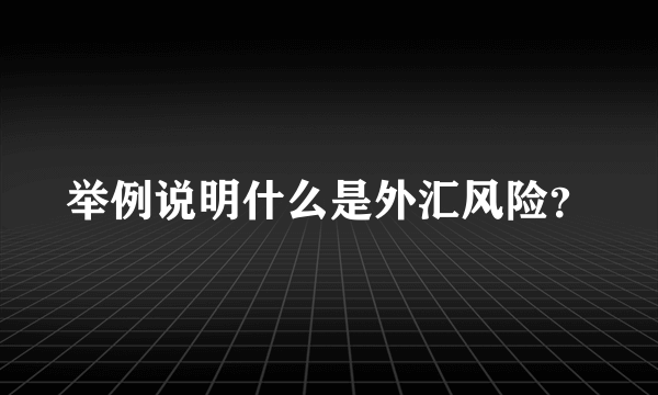 举例说明什么是外汇风险？