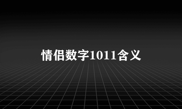 情侣数字1011含义