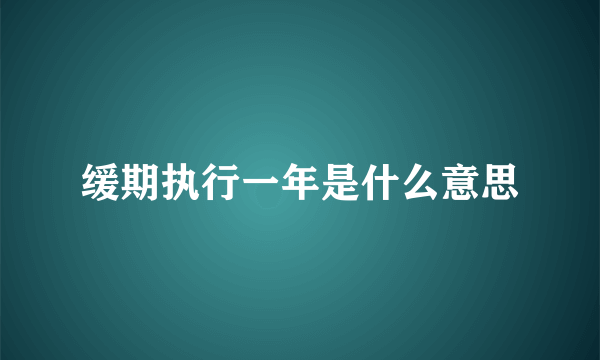 缓期执行一年是什么意思