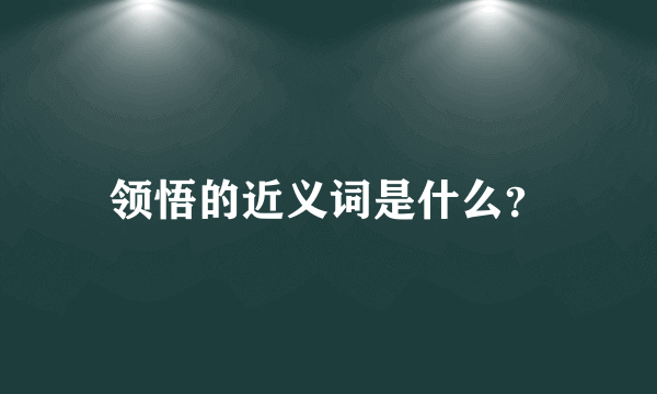 领悟的近义词是什么？