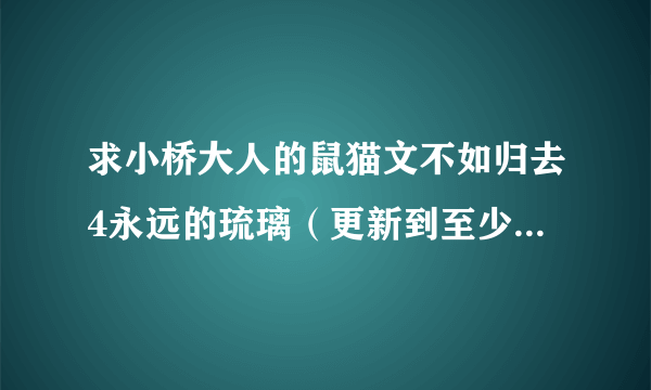 求小桥大人的鼠猫文不如归去4永远的琉璃（更新到至少24章的）！