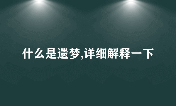 什么是遗梦,详细解释一下