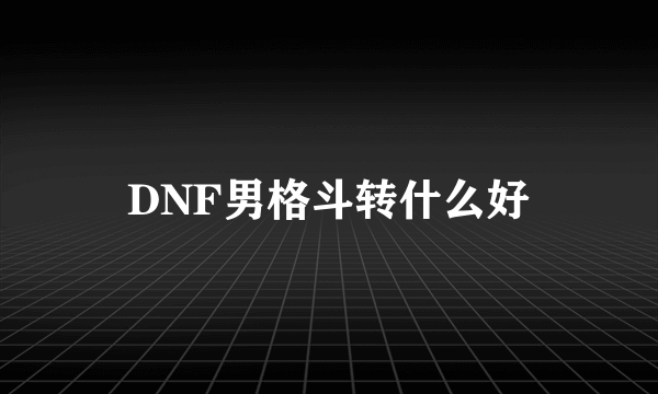 DNF男格斗转什么好