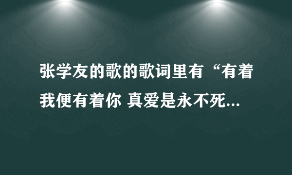 张学友的歌的歌词里有“有着我便有着你 真爱是永不死”的歌叫什么？求解