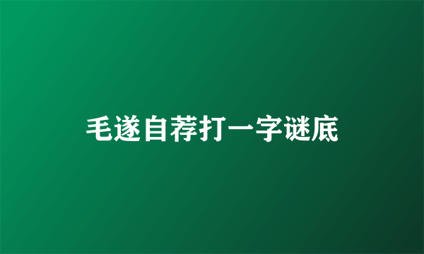 毛遂自荐打一字谜底