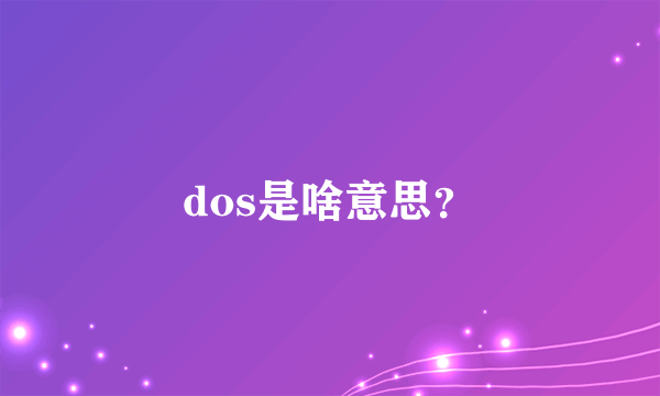 dos是啥意思？