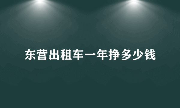 东营出租车一年挣多少钱