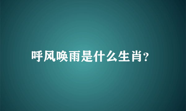 呼风唤雨是什么生肖？