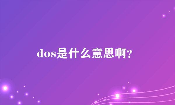 dos是什么意思啊？