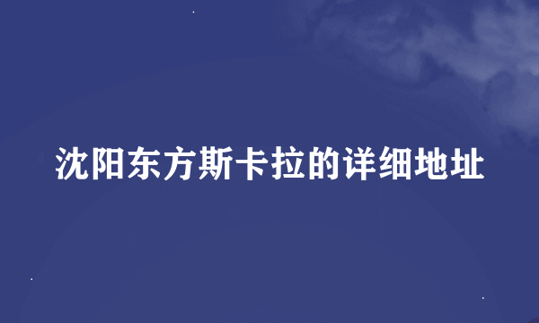 沈阳东方斯卡拉的详细地址