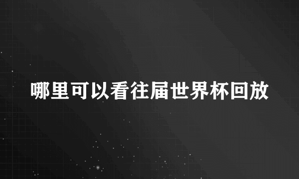 哪里可以看往届世界杯回放