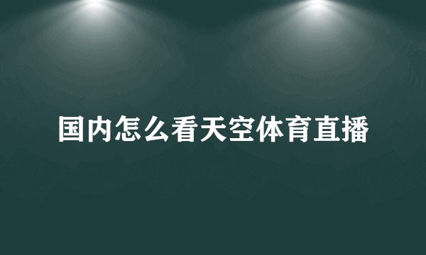 国内怎么看天空体育直播