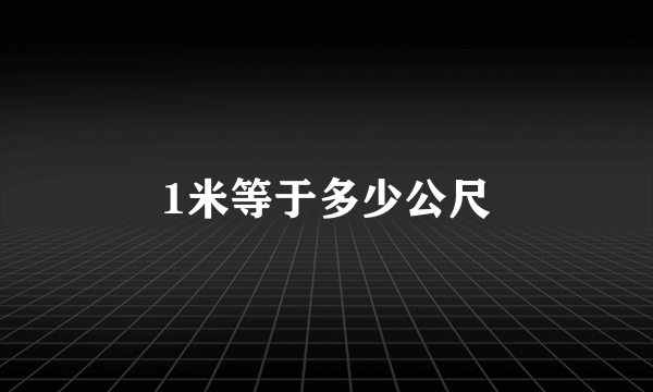 1米等于多少公尺