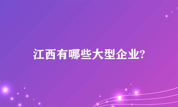 江西有哪些大型企业?