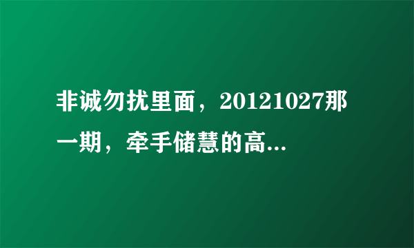 非诚勿扰里面，20121027那一期，牵手储慧的高纪光的，朋友采访那段的背景音乐叫什么 跪求