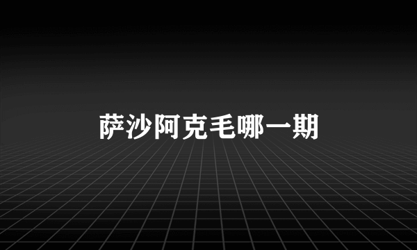 萨沙阿克毛哪一期