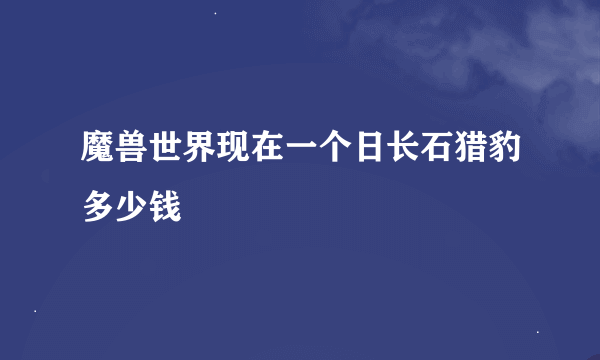 魔兽世界现在一个日长石猎豹多少钱