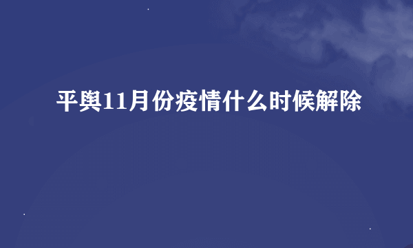 平舆11月份疫情什么时候解除