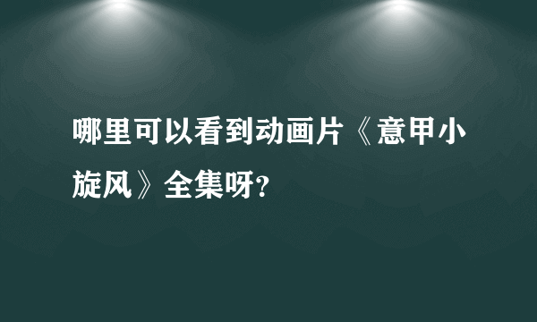 哪里可以看到动画片《意甲小旋风》全集呀？