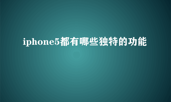 iphone5都有哪些独特的功能