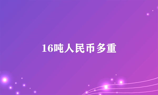 16吨人民币多重