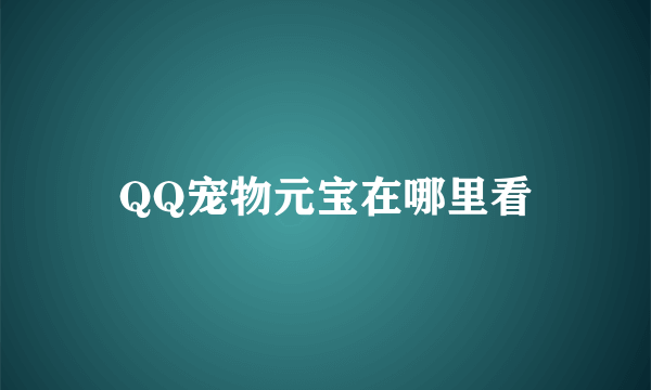 QQ宠物元宝在哪里看