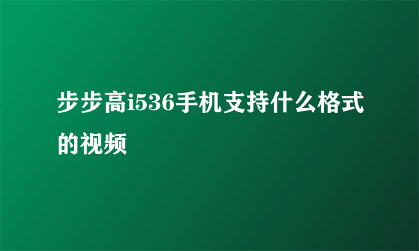 步步高i536手机支持什么格式的视频