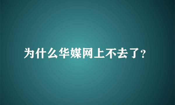 为什么华媒网上不去了？