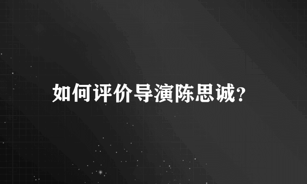 如何评价导演陈思诚？