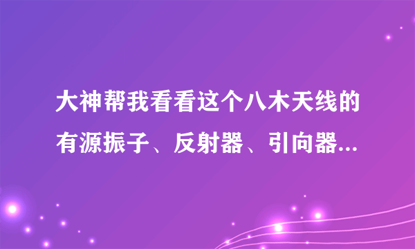 大神帮我看看这个八木天线的有源振子、反射器、引向器分别是哪部分啊？