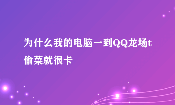 为什么我的电脑一到QQ龙场t偷菜就很卡