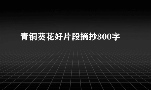 青铜葵花好片段摘抄300字