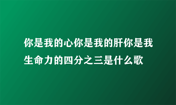 你是我的心你是我的肝你是我生命力的四分之三是什么歌