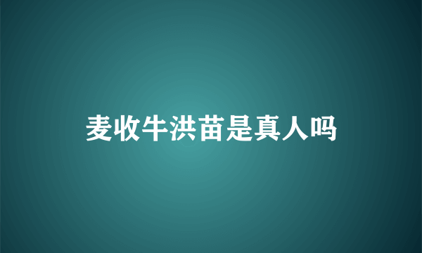 麦收牛洪苗是真人吗