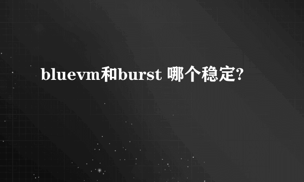 bluevm和burst 哪个稳定?