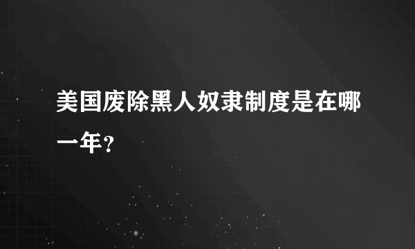 美国废除黑人奴隶制度是在哪一年？