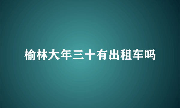 榆林大年三十有出租车吗