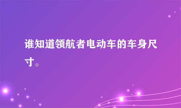 谁知道领航者电动车的车身尺寸。