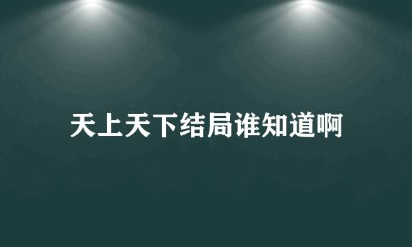 天上天下结局谁知道啊