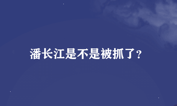 潘长江是不是被抓了？