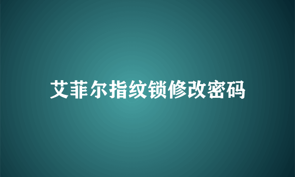 艾菲尔指纹锁修改密码