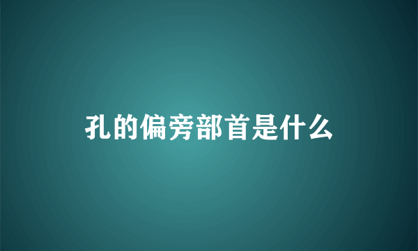 孔的偏旁部首是什么