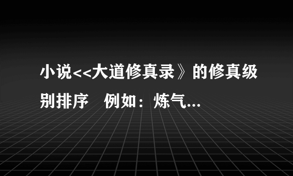 小说<<大道修真录》的修真级别排序   例如：炼气期． 筑基期． 结丹期．．．．．．